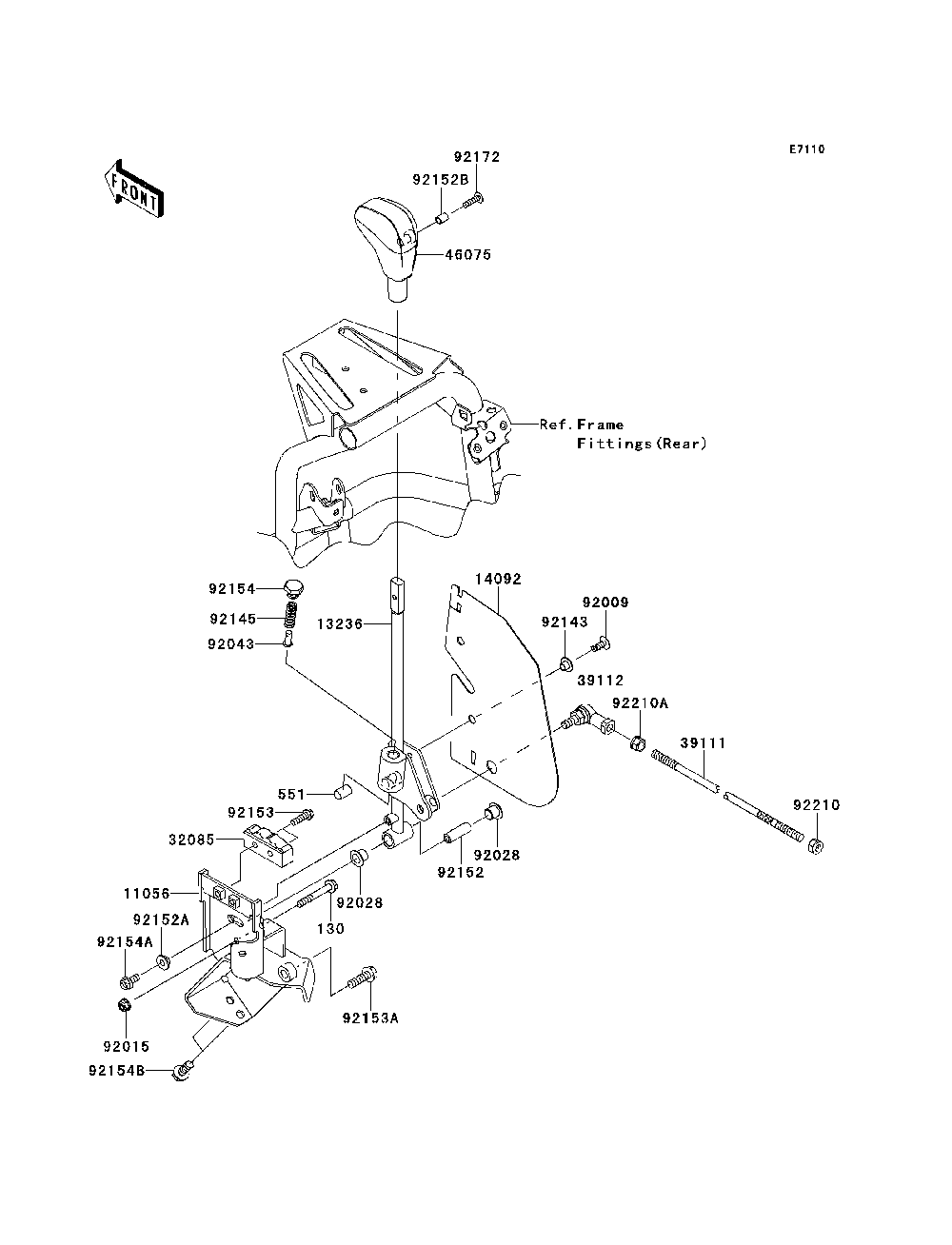Control Diagram and Parts List for KRF750RDF 2013 Kawasaki Lawn Tractor Accessories