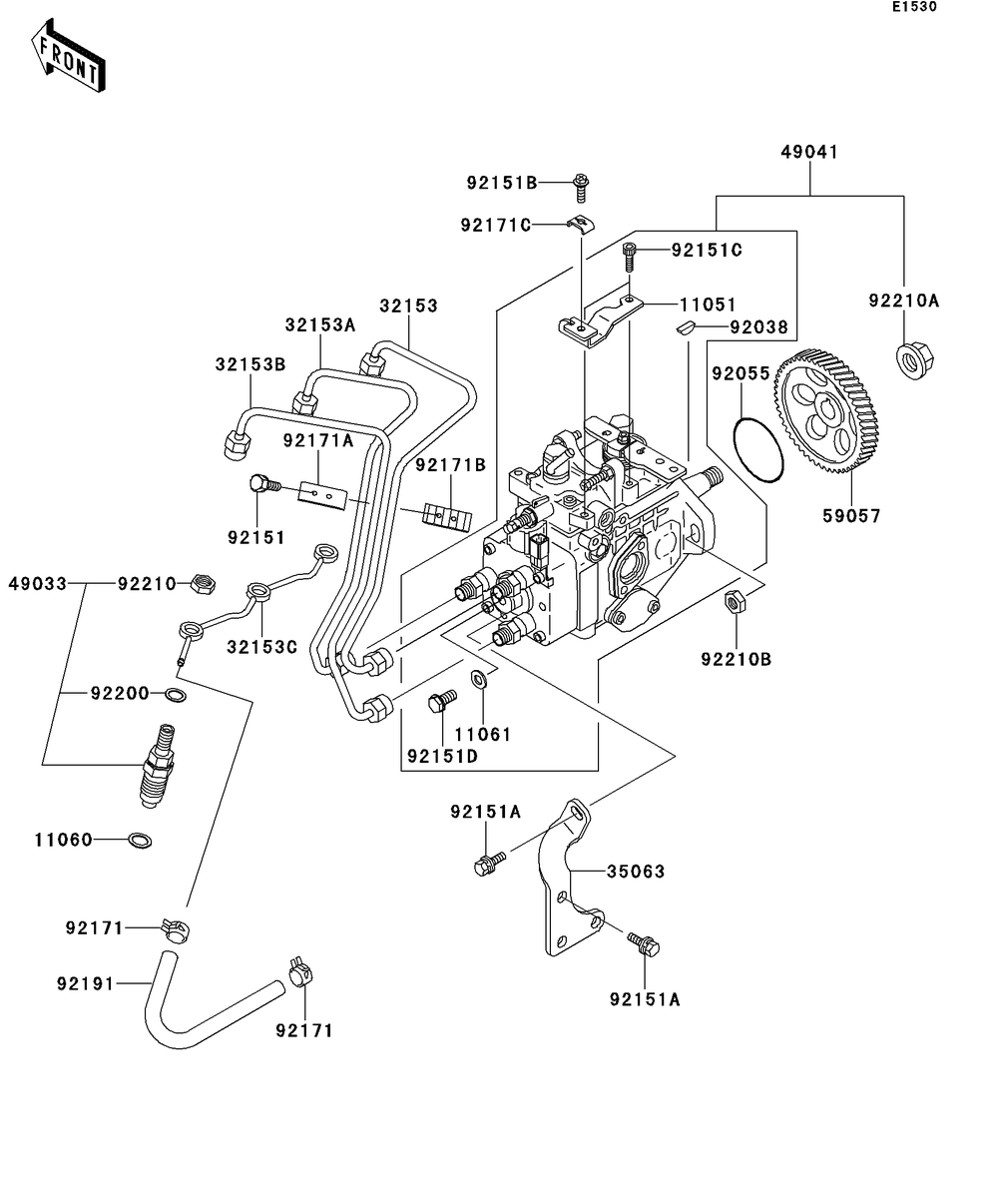Fuel Injection Diagram and Parts List for KAF950GDF 2013 Kawasaki Lawn Tractor Accessories
