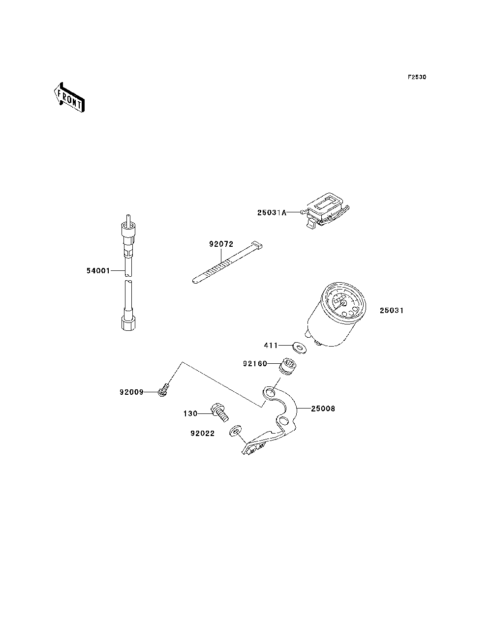 Meter Diagram and Parts List for KAF950D8F 2008 Kawasaki Lawn Tractor Accessories