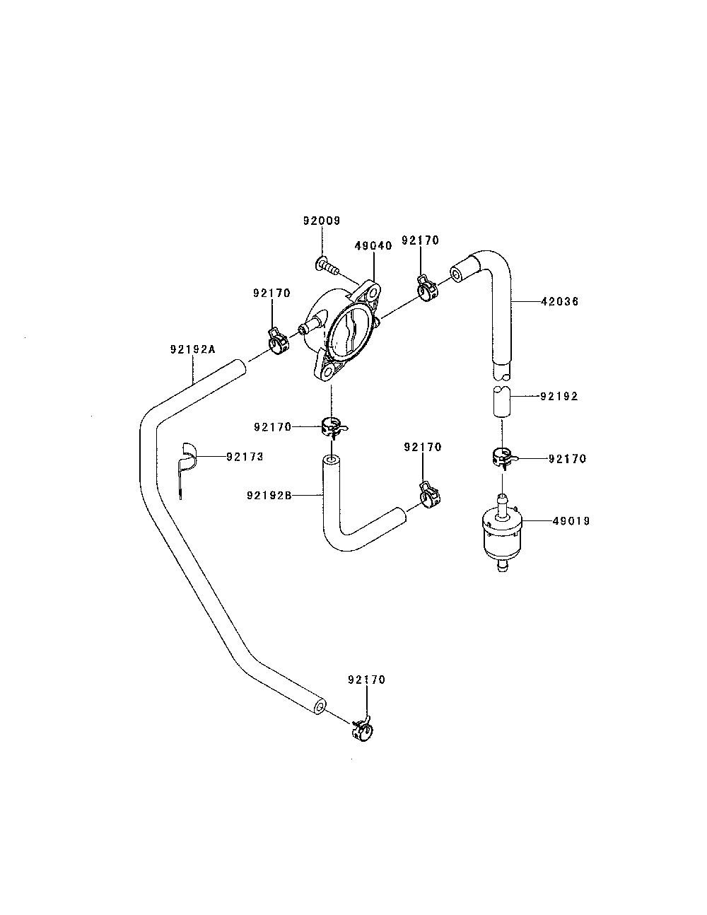 Fuel tank/fuel-valve Diagram and Parts List for FR691V-AS29  Kawasaki Engine