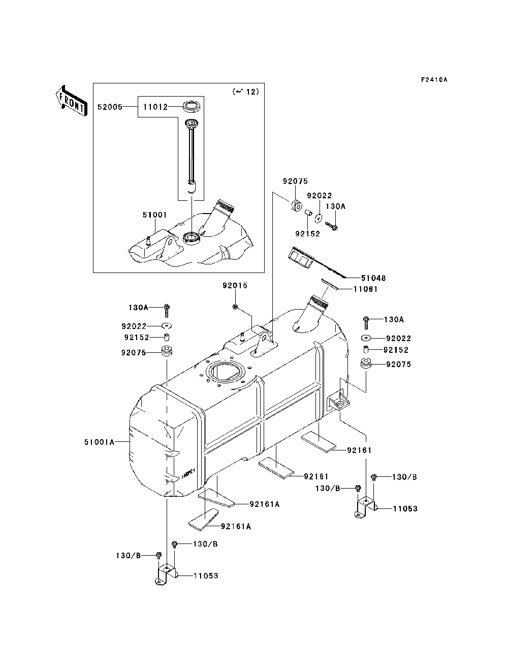 Fuel Tank Diagram and Parts List for KAF620PDF 2013 Kawasaki Lawn Tractor Accessories