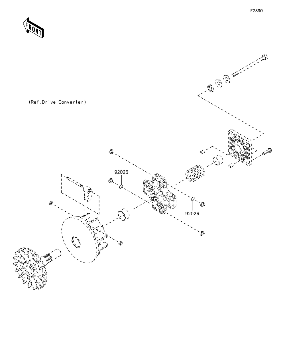 Optional Parts(Engine) Diagram and Parts List for KAF400DFF 2015 Kawasaki Lawn Tractor Accessories