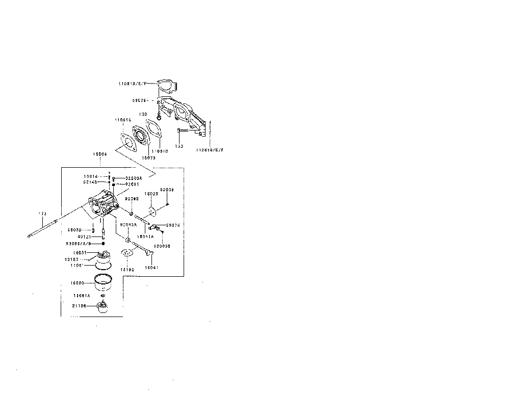 Carburetor Diagram and Parts List for FR651V-BS00  Kawasaki Engine