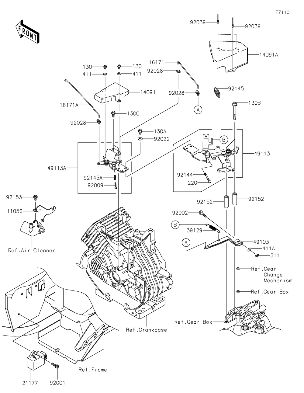 Control Diagram and Parts List for KAF400HHF 2017 Kawasaki Lawn Tractor Accessories