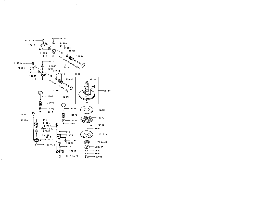 Valve/camshaft Diagram and Parts List for FR730V-BS07  Kawasaki Engine