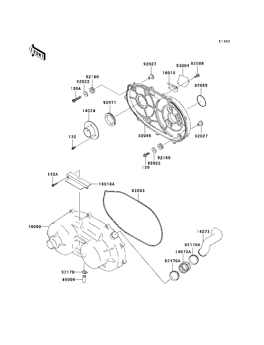Converter Cover Diagram and Parts List for KAF620E7F 2007 & Prior Kawasaki Lawn Tractor Accessories