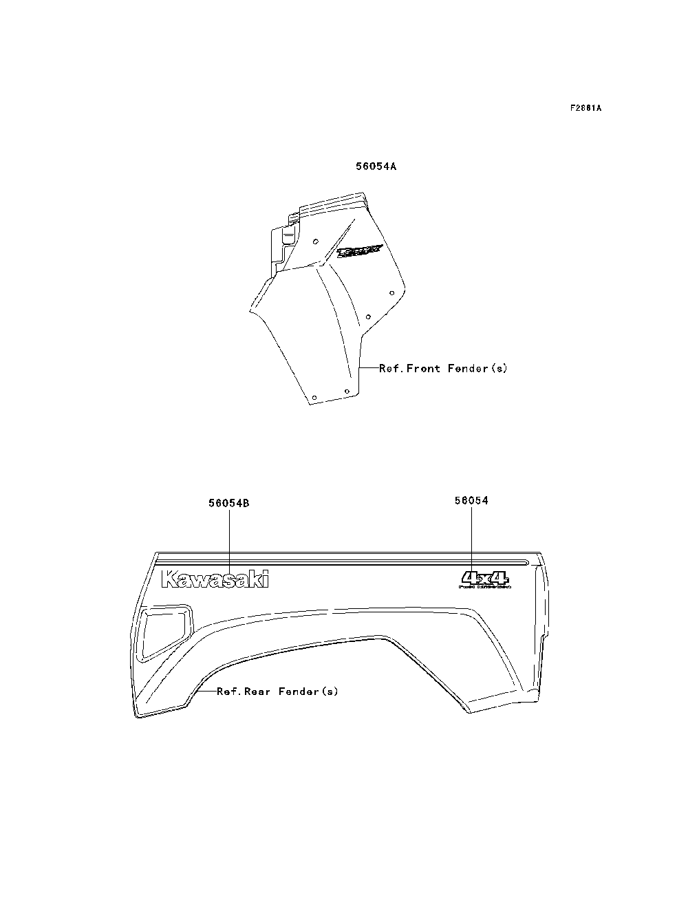 Decals(Red)(Silver) Diagram and Parts List for KRF750TAF 2010 Kawasaki Lawn Tractor Accessories