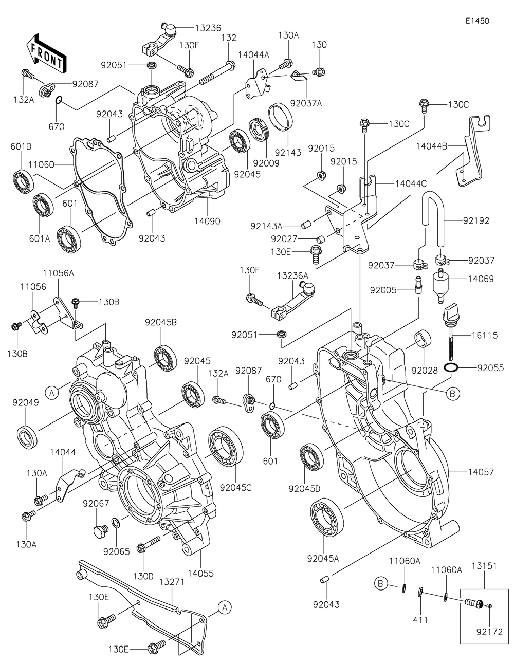 Gear Box Diagram and Parts List for KAF620SKF 2019 Kawasaki Lawn Tractor Accessories