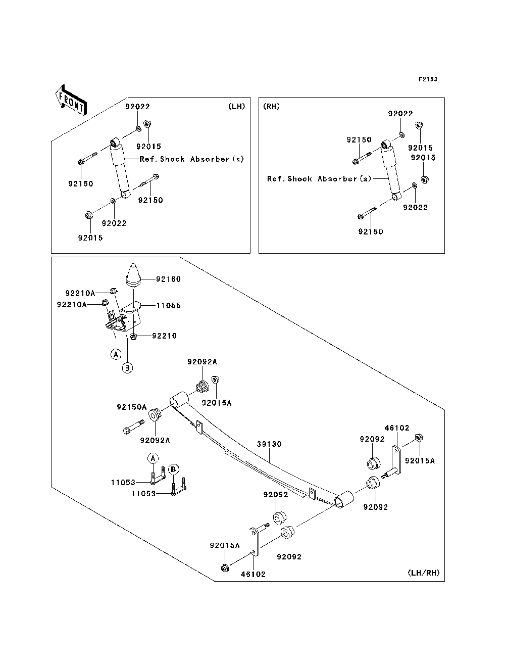 Rear Suspension Diagram and Parts List for KAF620PDF 2013 Kawasaki Lawn Tractor Accessories
