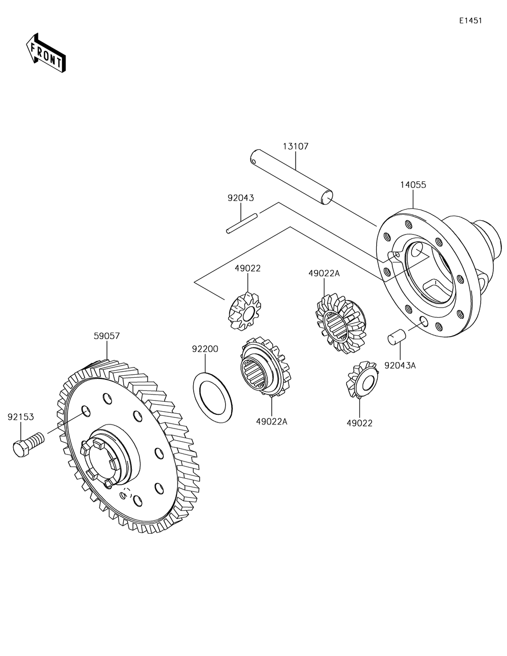 Differential Diagram and Parts List for KAF400JKF 2019 Kawasaki Lawn Tractor Accessories