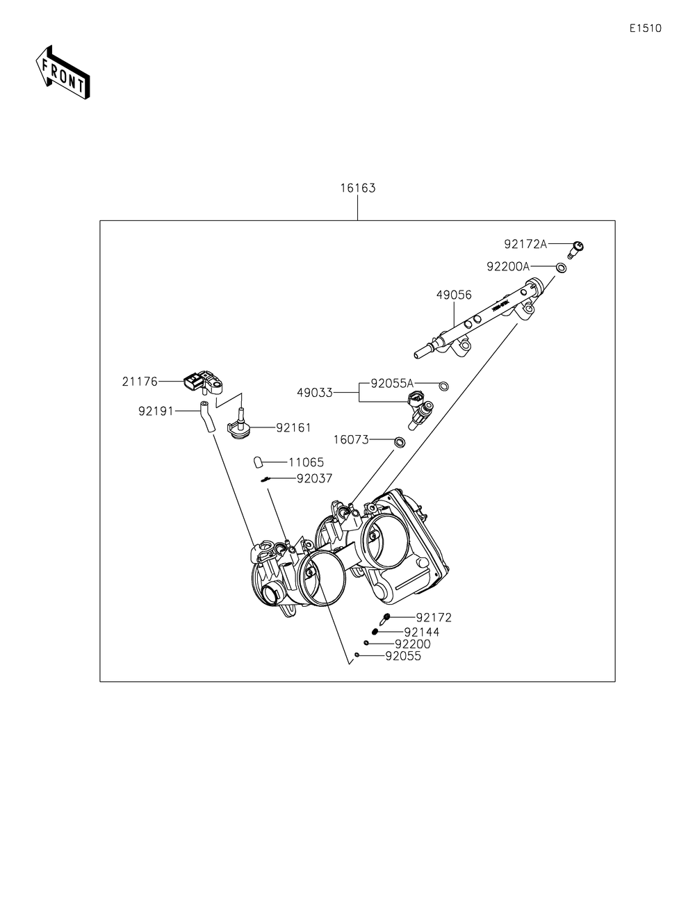 Throttle Diagram and Parts List for KRF1000DPFNL 2023 Kawasaki Lawn Tractor Accessories