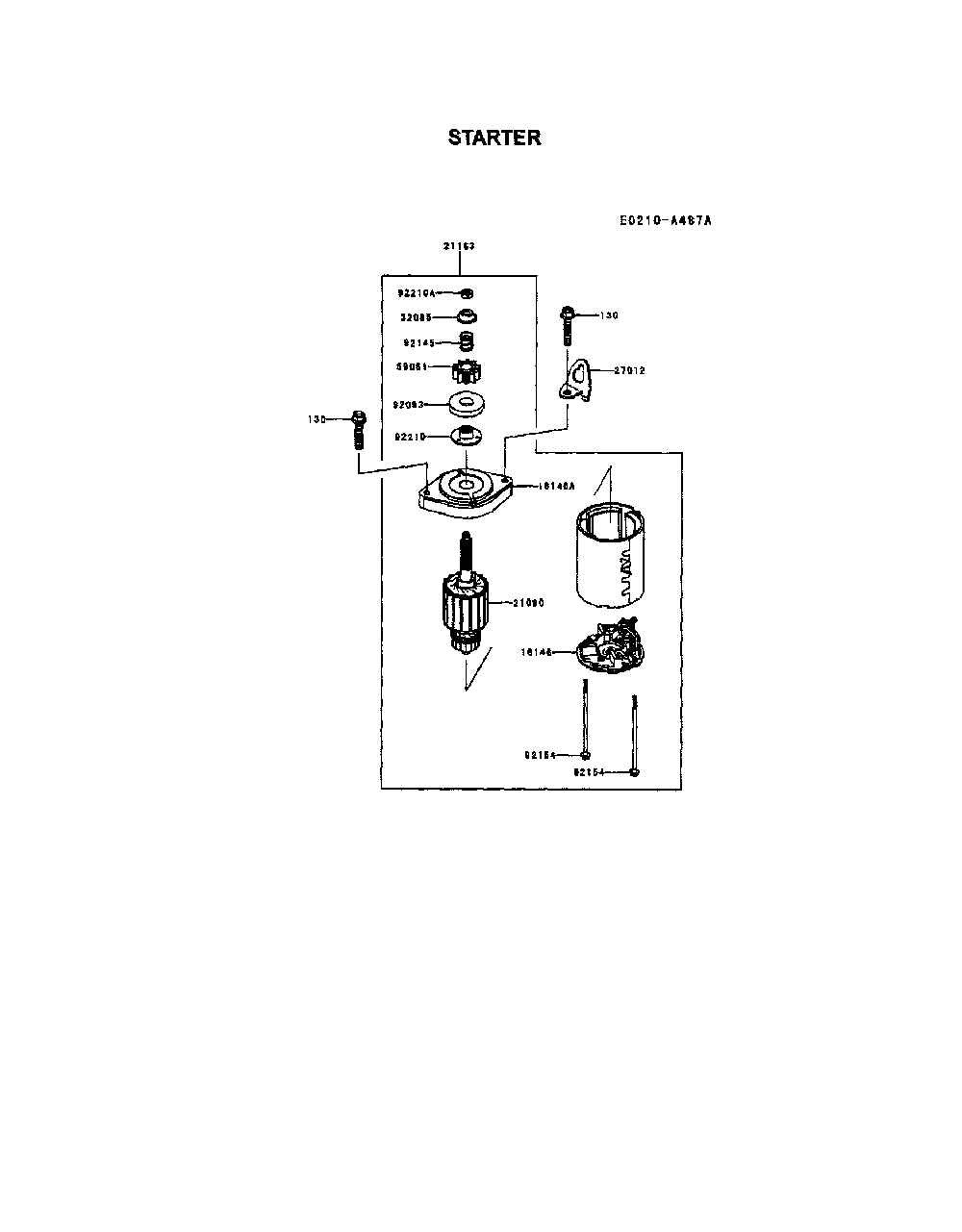 Starter Diagram and Parts List for FR691V-AS06  Kawasaki Engine