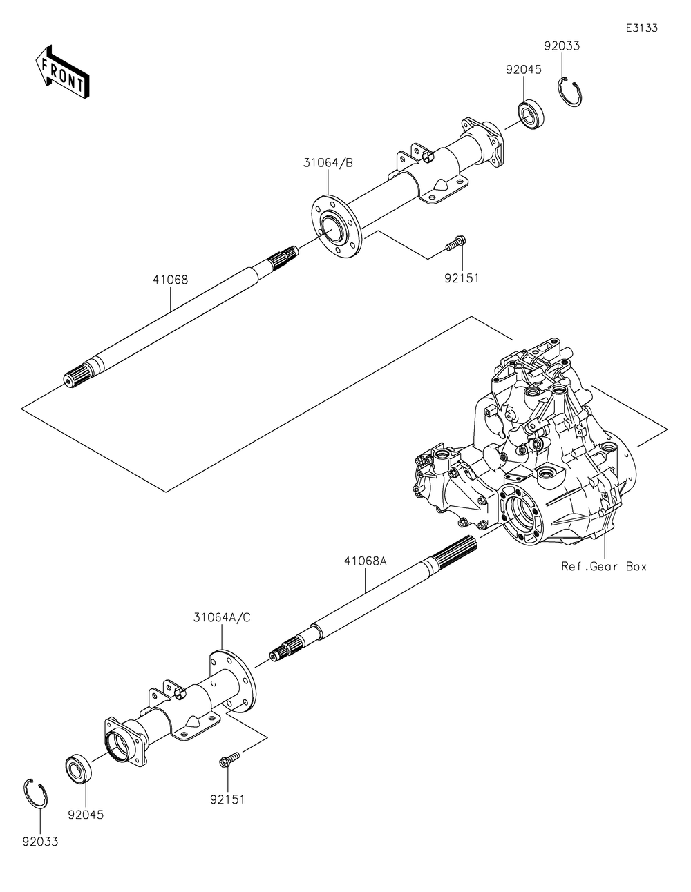 Rear Axle Diagram and Parts List for KAF400PLS 2020 Kawasaki Lawn Tractor Accessories