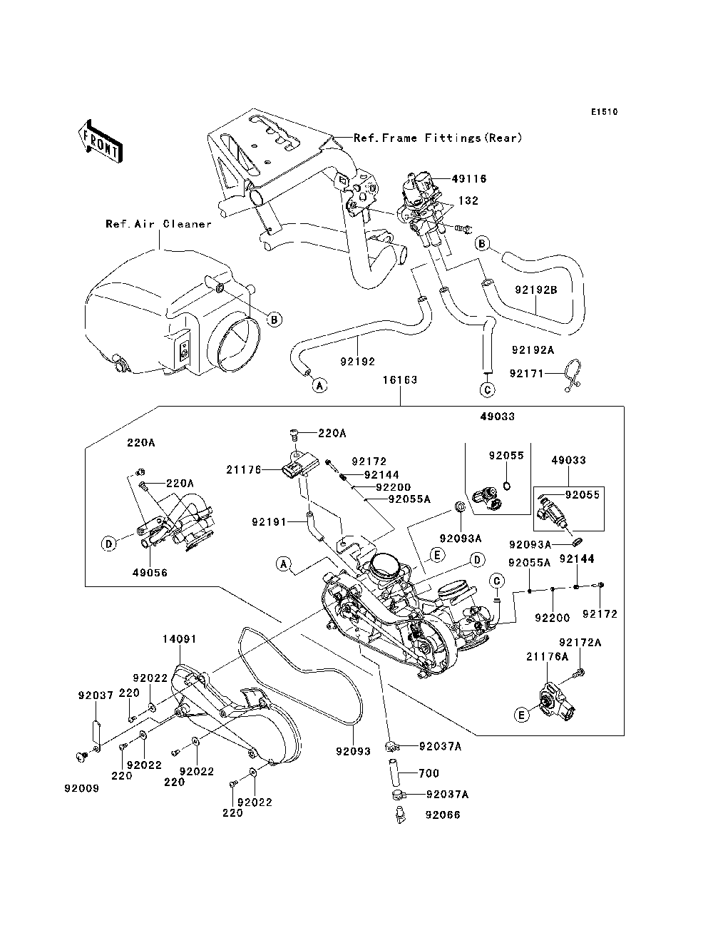 Throttle Diagram and Parts List for KRF750RCS 2012 Kawasaki Lawn Tractor Accessories