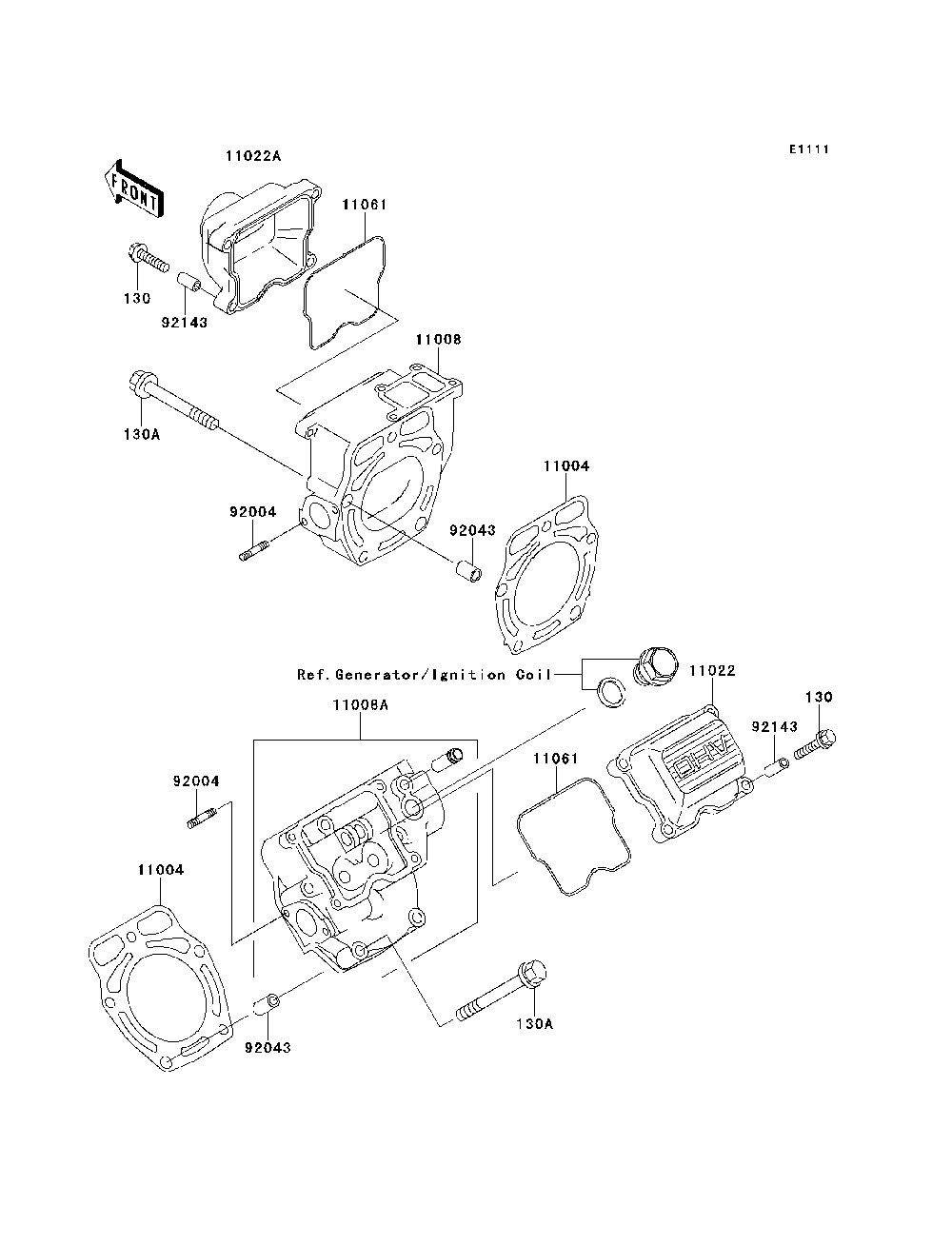 Cylinder Head Diagram and Parts List for KAF620PDF 2013 Kawasaki Lawn Tractor Accessories