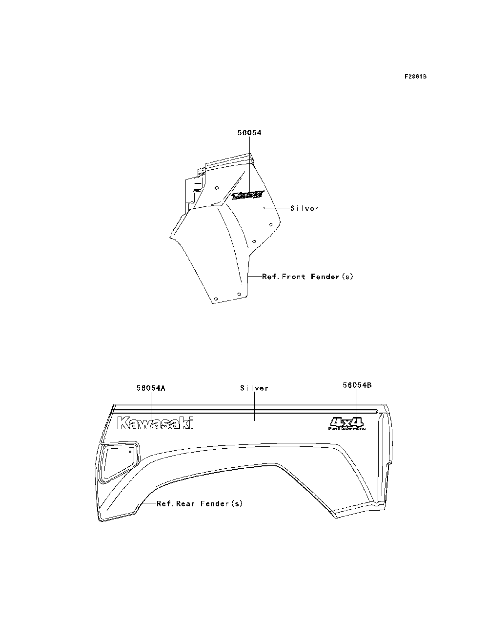 Decals(Silver)(Vcs) Diagram and Parts List for KRF750VCS 2012 Kawasaki Lawn Tractor Accessories