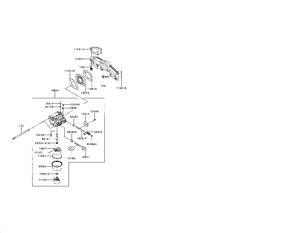 Carburetor Diagram and Parts List for FR691V-AS07  Kawasaki Engine