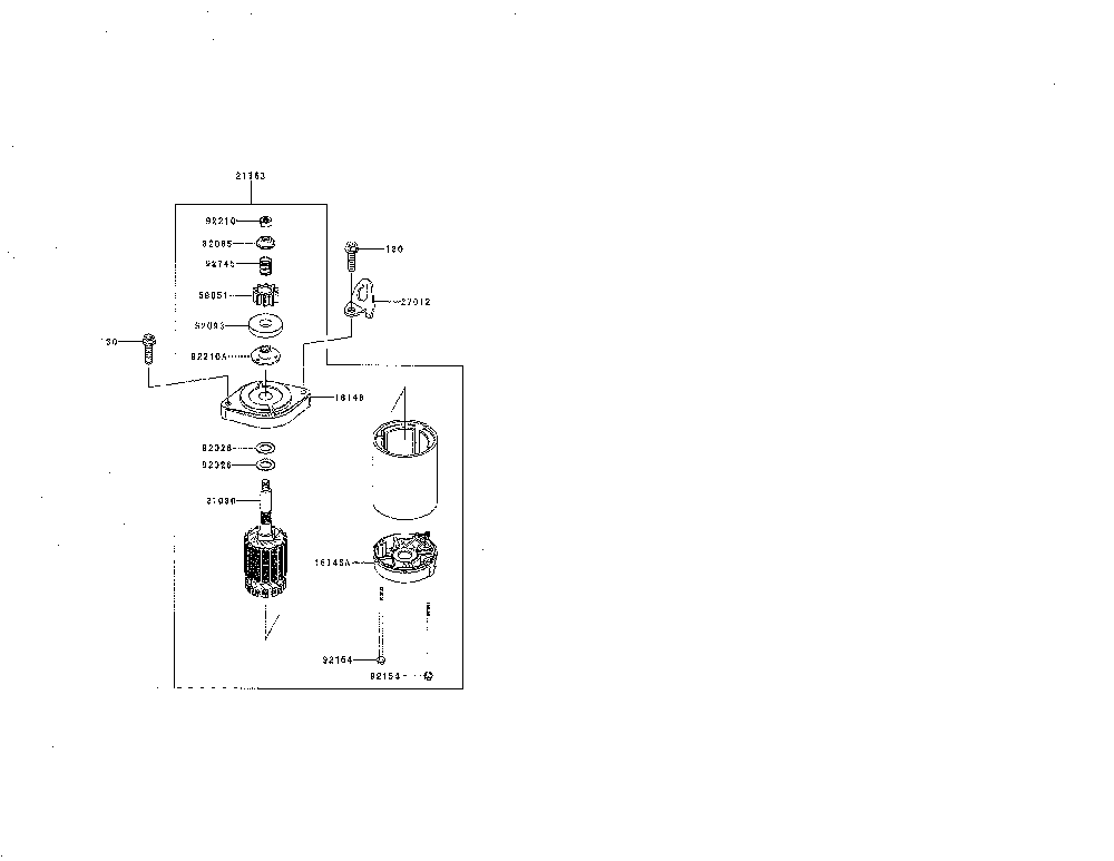 Starter Diagram and Parts List for FR600V-AS00  Kawasaki Engine