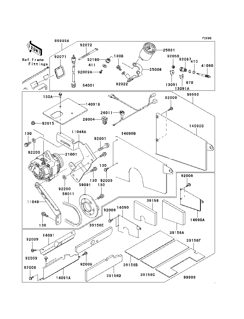Optional Parts Diagram and Parts List for KAF620H7F 2007 & Prior Kawasaki Lawn Tractor Accessories