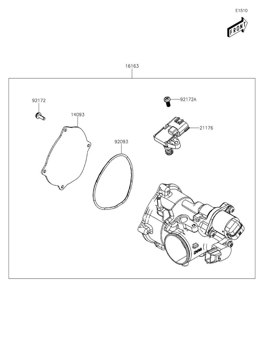 Throttle Diagram and Parts List for KAF700DNFNN 2022 Kawasaki Lawn Tractor Accessories