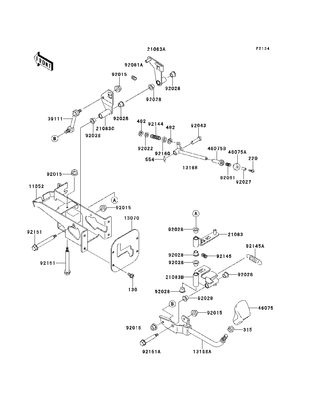 Shift Lever Diagram and Parts List for KAF620PDF 2013 Kawasaki Lawn Tractor Accessories