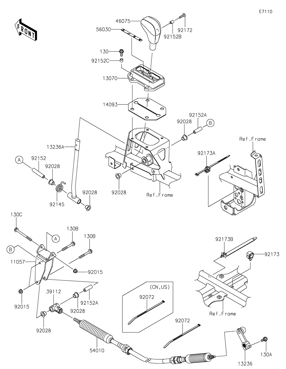 Control Diagram and Parts List for KRT1000BPFNL 2023 Kawasaki Lawn Tractor Accessories