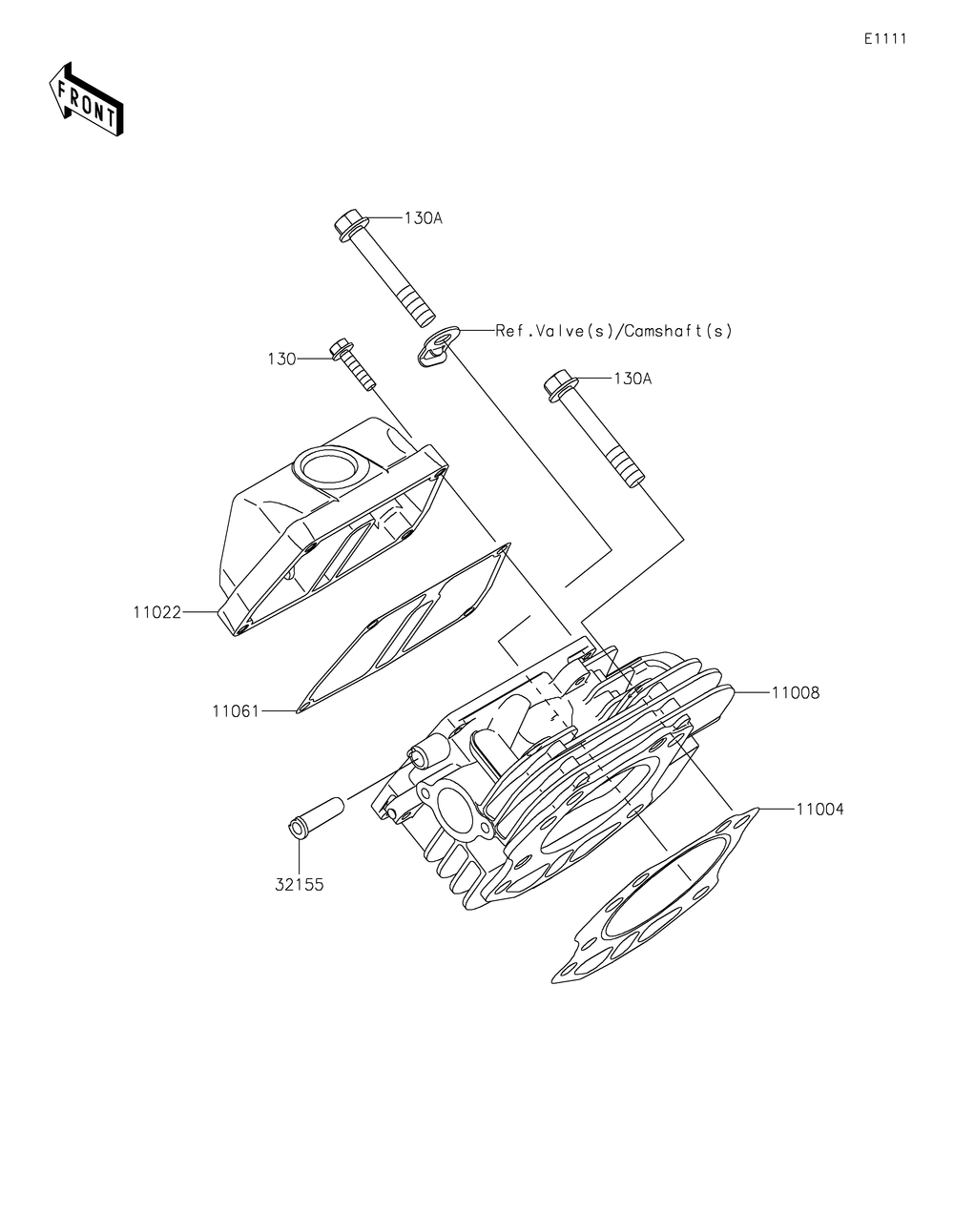Cylinder Head Diagram and Parts List for KAF400RLS 2020 Kawasaki Lawn Tractor Accessories