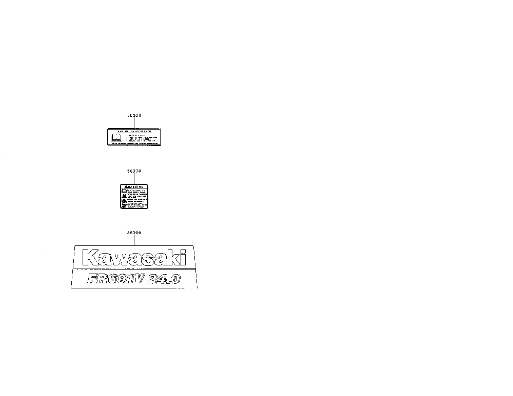 Label Diagram and Parts List for FR691V-AS12  Kawasaki Engine