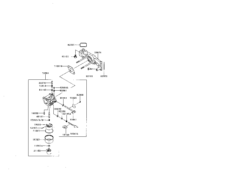 Carburetor Diagram and Parts List for FR600V-AS05  Kawasaki Engine