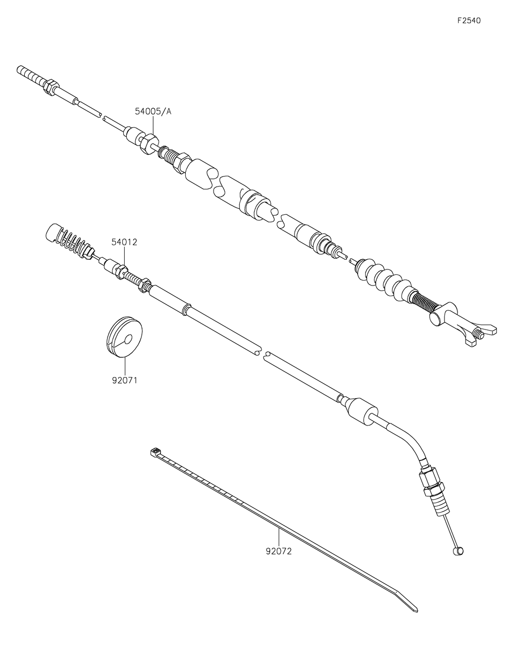 Cables Diagram and Parts List for KRF800HLF 2020 Kawasaki Lawn Tractor Accessories
