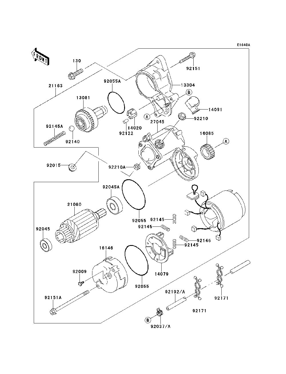 Starter Motor Diagram and Parts List for KAF620PDF 2013 Kawasaki Lawn Tractor Accessories