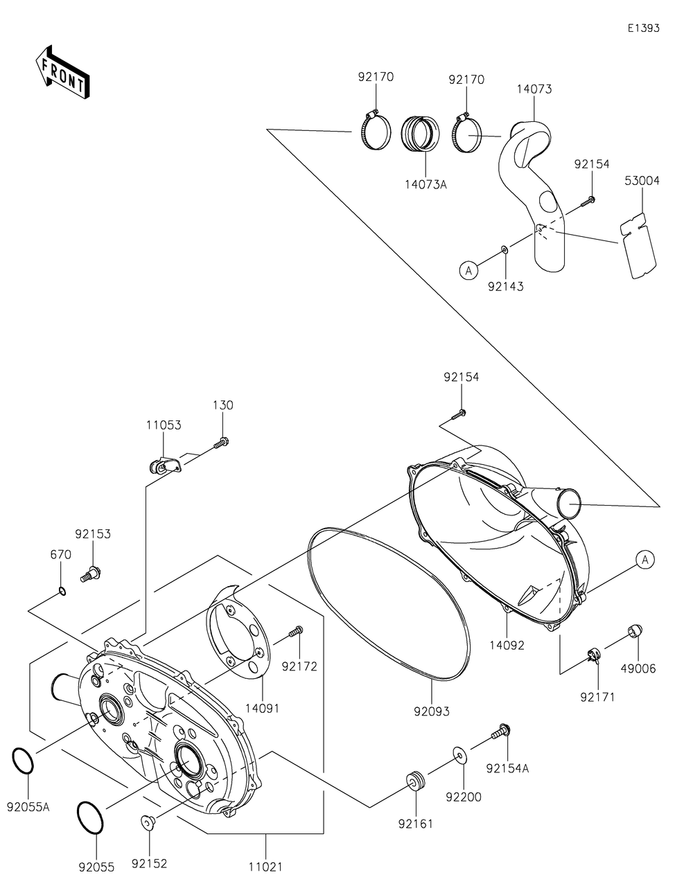 Converter Cover Diagram and Parts List for KAF400JNFNN 2022 Kawasaki Lawn Tractor Accessories