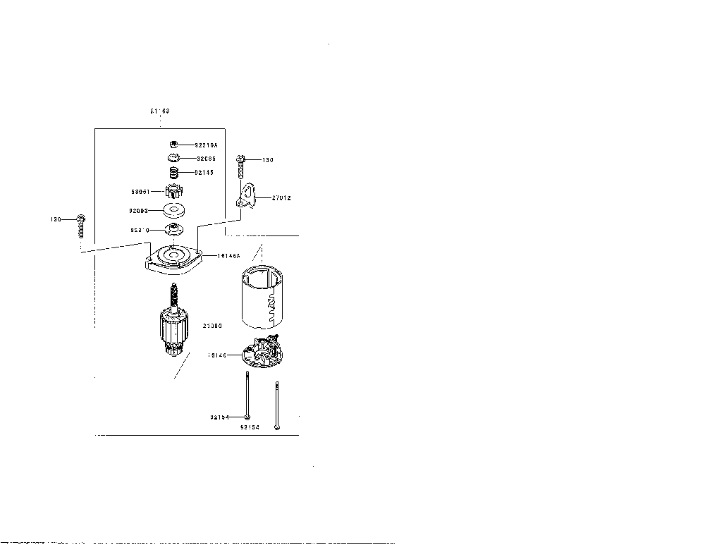 Starter Diagram and Parts List for FR730V-BS07  Kawasaki Engine