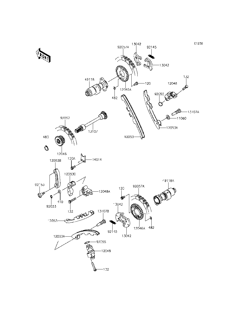Camshaft Diagram and Parts List for KRF800DFF 2015 Kawasaki Lawn Tractor Accessories