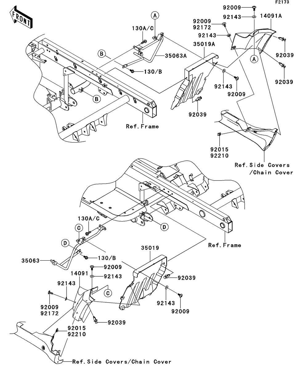 Flap Diagram and Parts List for KAF950GDF 2013 Kawasaki Lawn Tractor Accessories