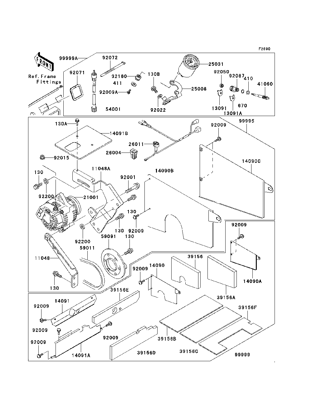 Optional Parts Diagram and Parts List for KAF620E7F 2007 & Prior Kawasaki Lawn Tractor Accessories
