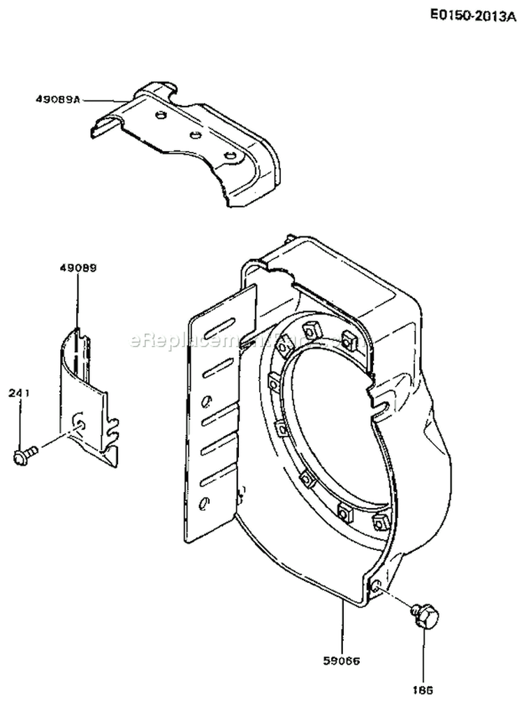 Page D Diagram and Parts List for FA076D AS07 Kawasaki Engine