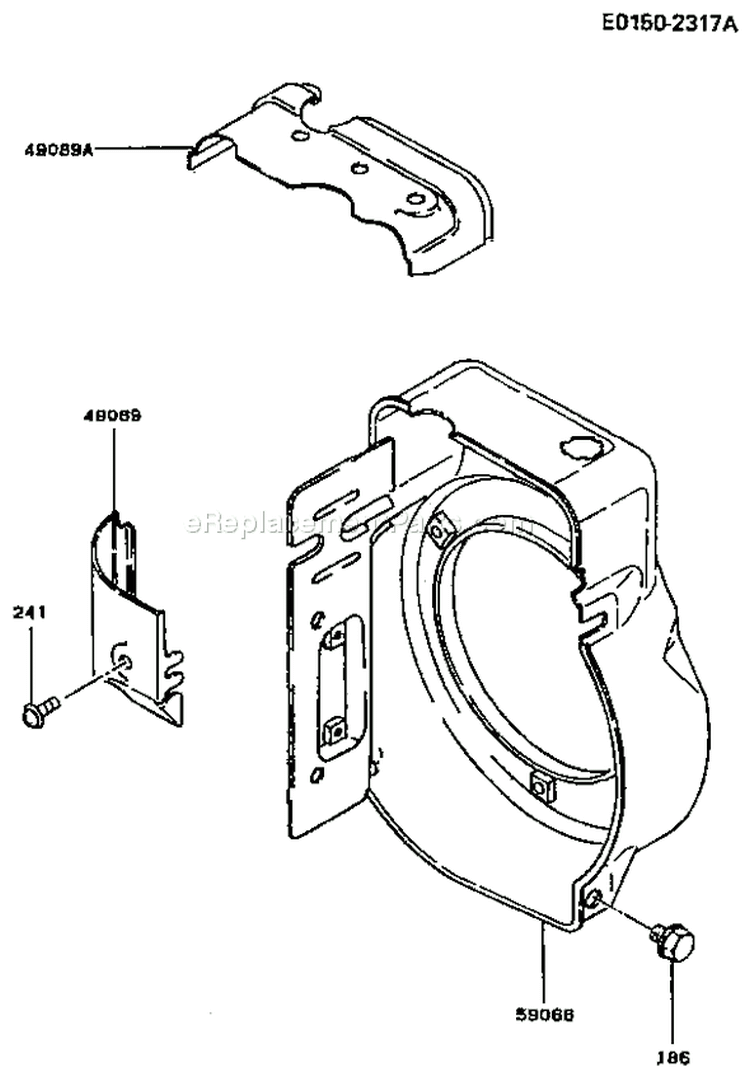 Page D Diagram and Parts List for FA076D CM81 Kawasaki Engine