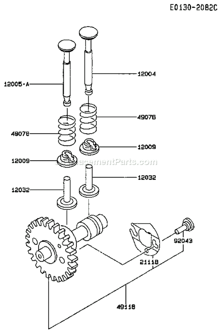 Page L Diagram and Parts List for FA076D CS09 Kawasaki Engine