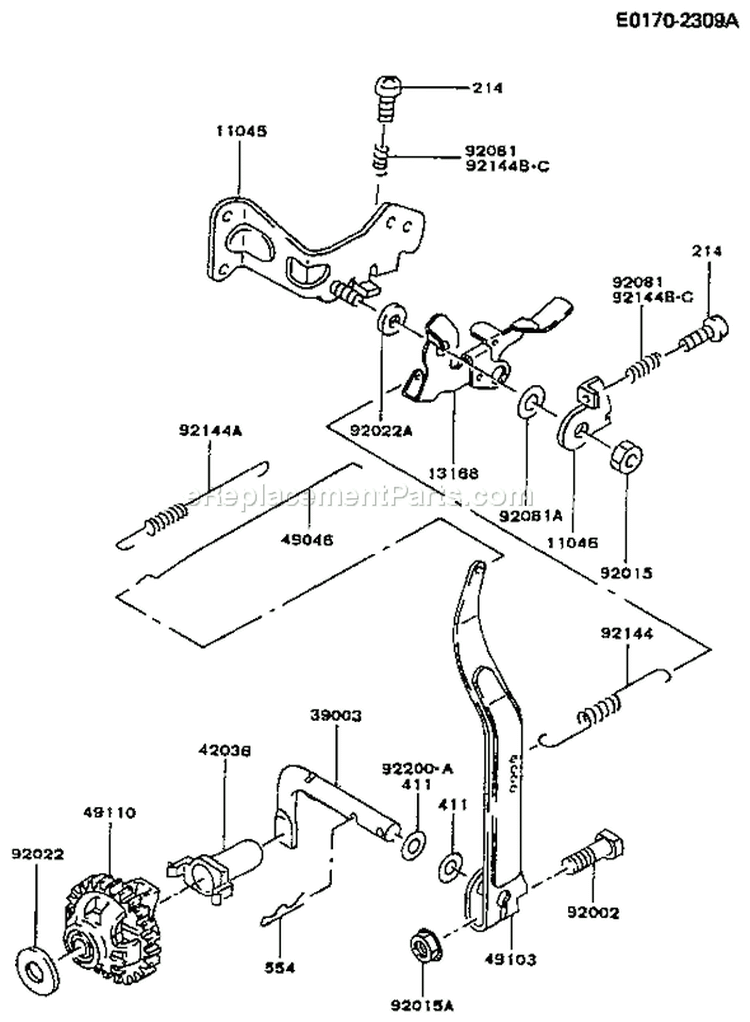 Page C Diagram and Parts List for FA076D CS09 Kawasaki Engine
