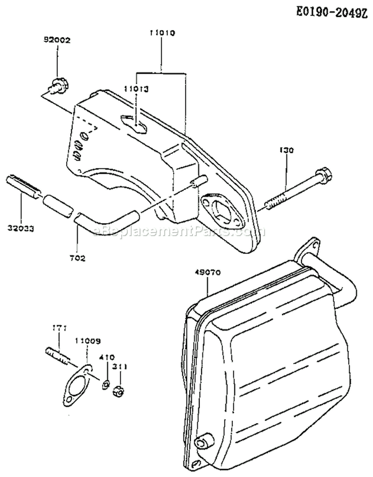 Page A Diagram and Parts List for FA076D EM80 Kawasaki Engine