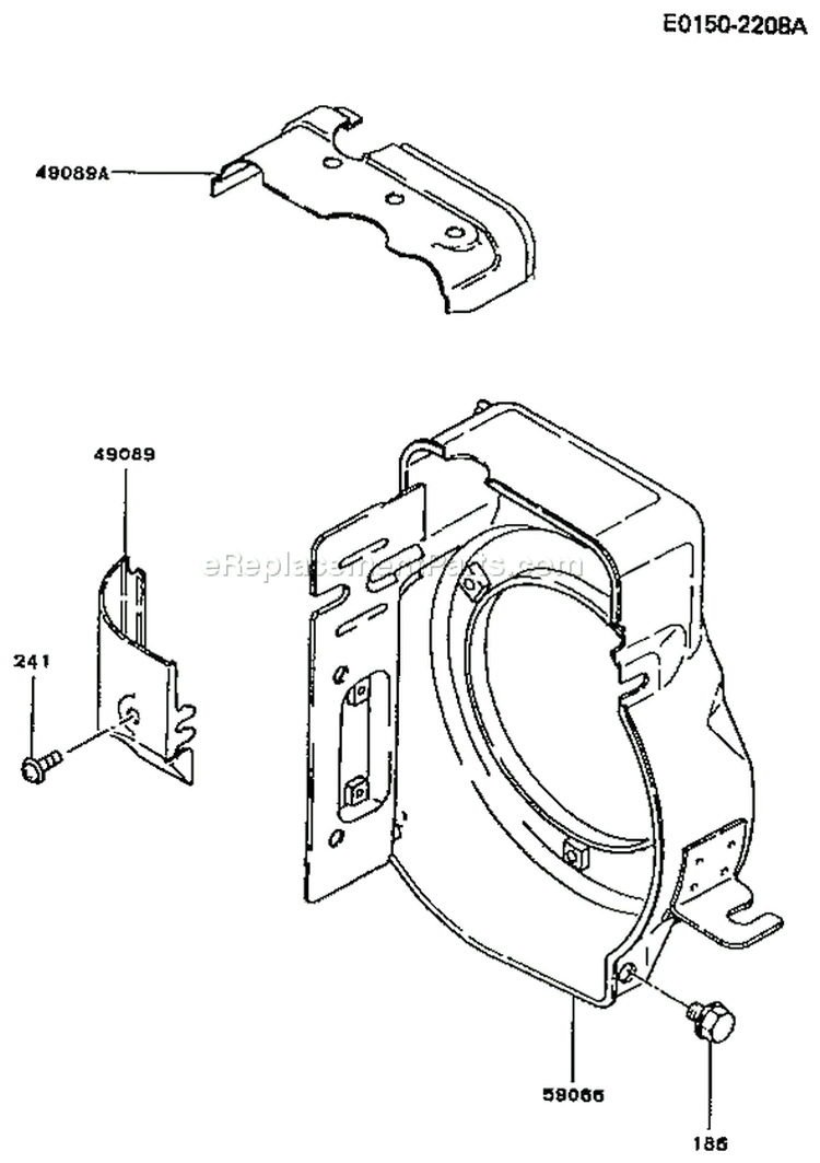 Page D Diagram and Parts List for FA076D EM80 Kawasaki Engine