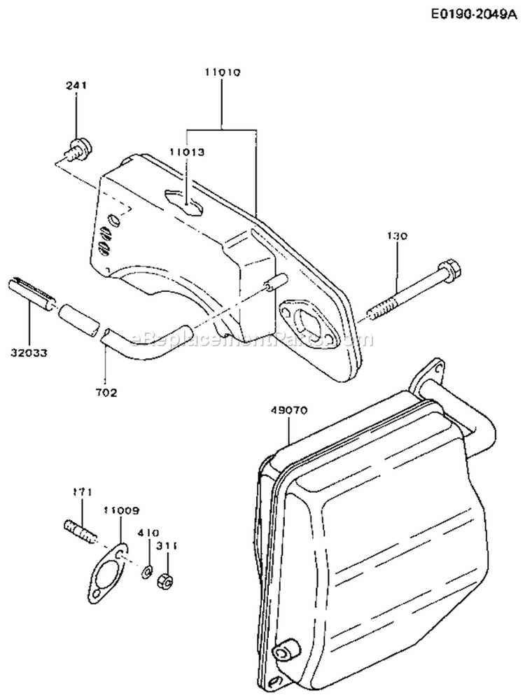 Page A Diagram and Parts List for FA076D ES05 Kawasaki Engine