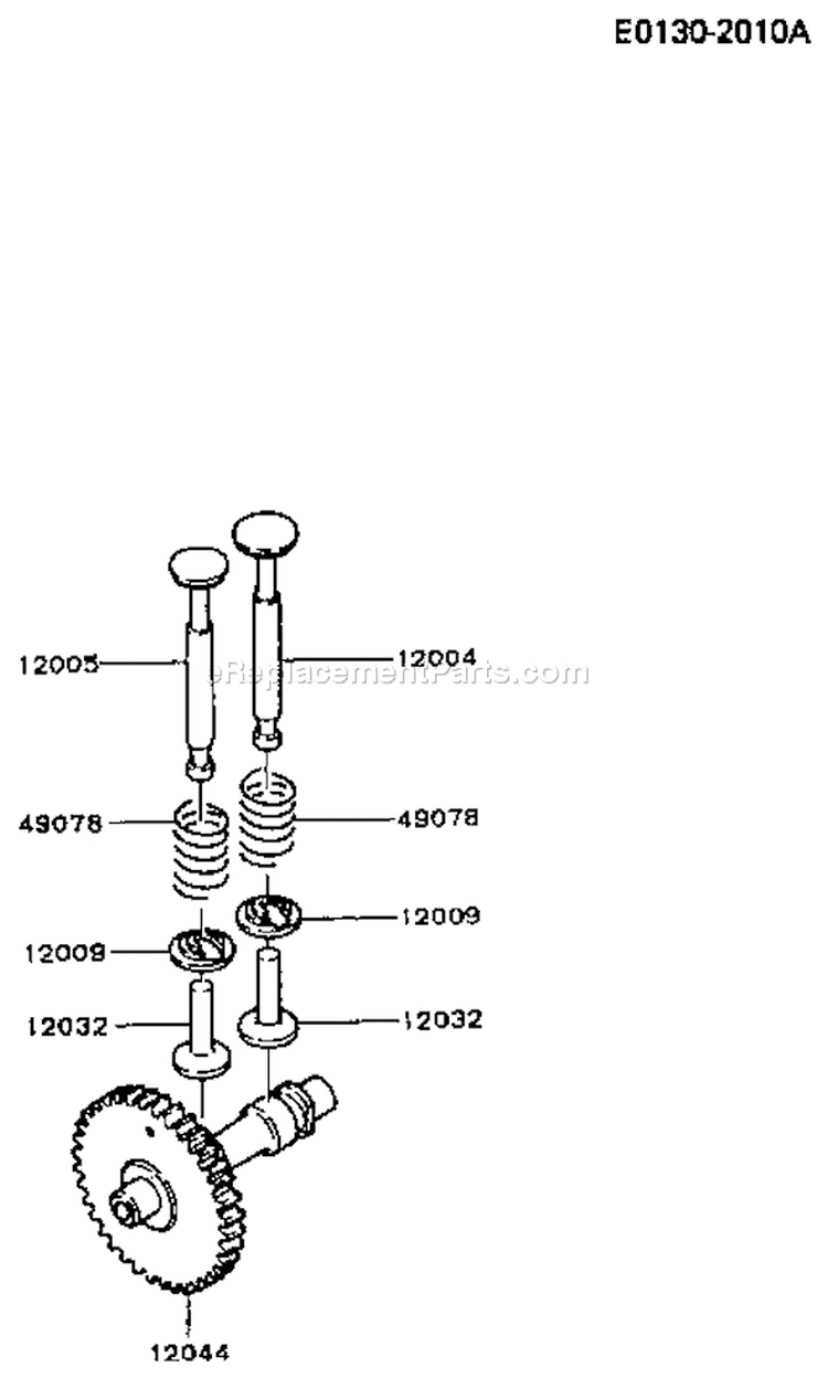 Page L Diagram and Parts List for FA076D EM80 Kawasaki Engine