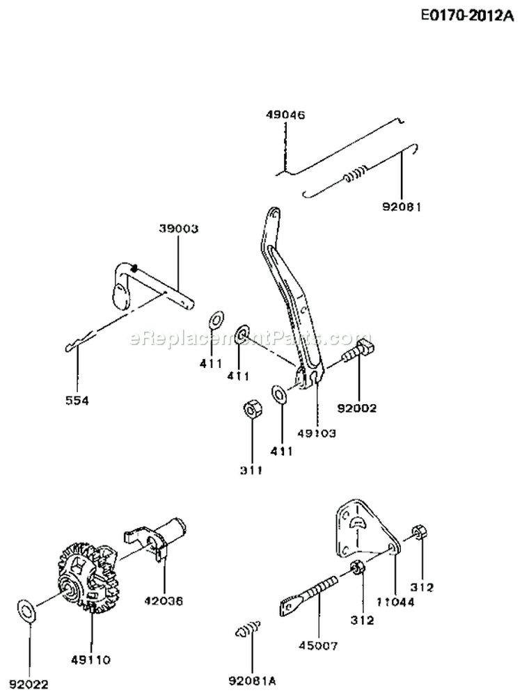 Page C Diagram and Parts List for FA076D ES05 Kawasaki Engine