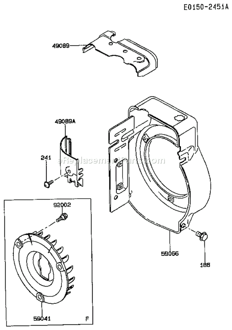 Page D Diagram and Parts List for FA076D FS04 Kawasaki Engine