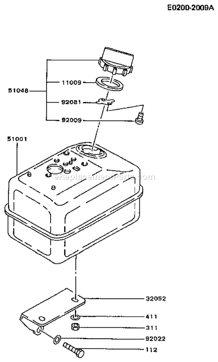 Page G Diagram and Parts List for FA130D AS61 Kawasaki Engine