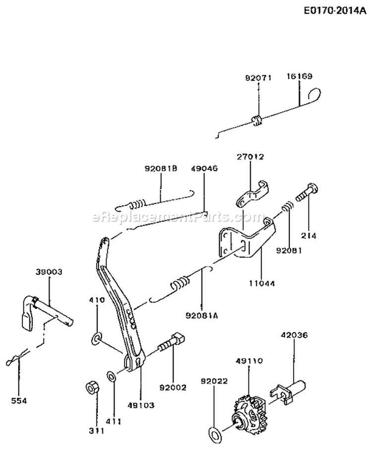 Page C Diagram and Parts List for FA130D BS07 Kawasaki Engine
