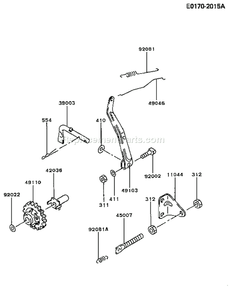 Page C Diagram and Parts List for FA130D BS10 Kawasaki Engine