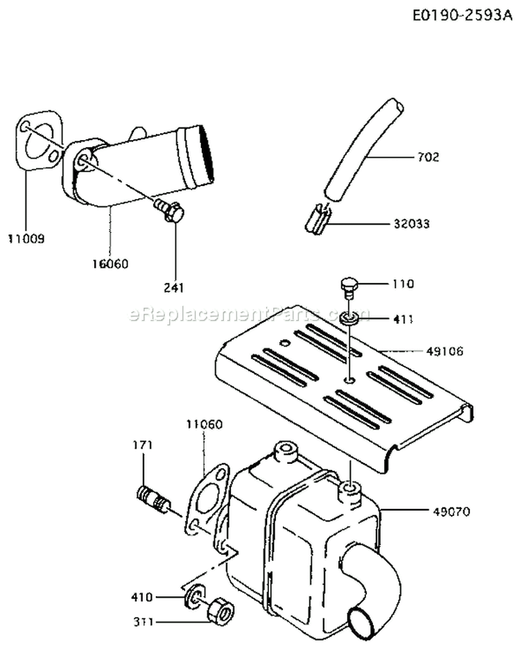 Page A Diagram and Parts List for FA130D BS19 Kawasaki Engine